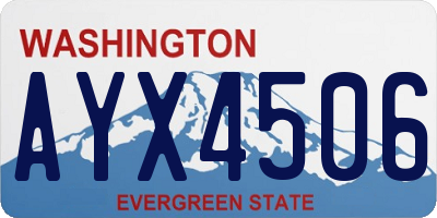 WA license plate AYX4506