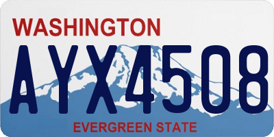 WA license plate AYX4508