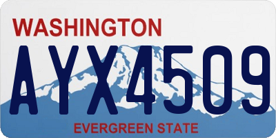 WA license plate AYX4509