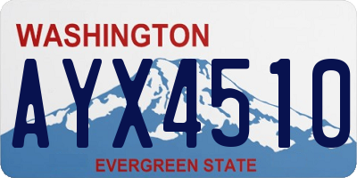 WA license plate AYX4510