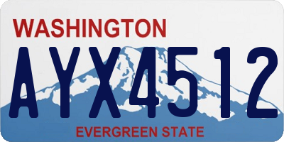 WA license plate AYX4512