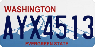 WA license plate AYX4513