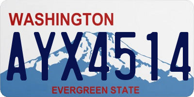 WA license plate AYX4514