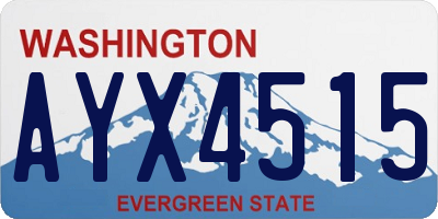 WA license plate AYX4515