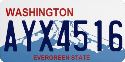 WA license plate AYX4516