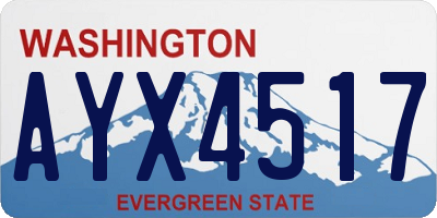 WA license plate AYX4517