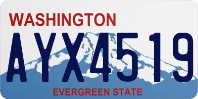 WA license plate AYX4519