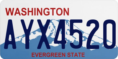 WA license plate AYX4520