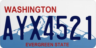 WA license plate AYX4521