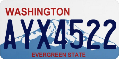 WA license plate AYX4522