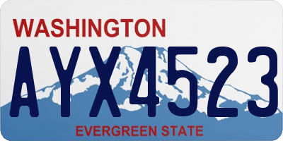 WA license plate AYX4523