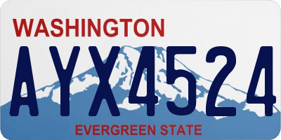 WA license plate AYX4524