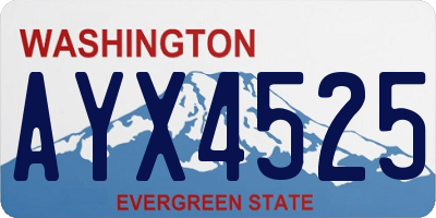 WA license plate AYX4525