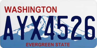 WA license plate AYX4526