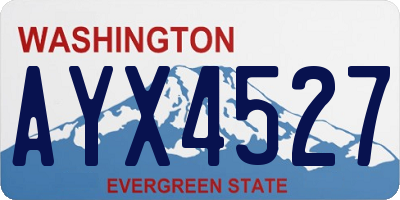 WA license plate AYX4527