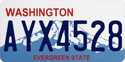 WA license plate AYX4528