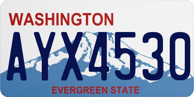 WA license plate AYX4530