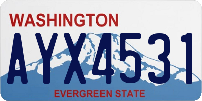 WA license plate AYX4531