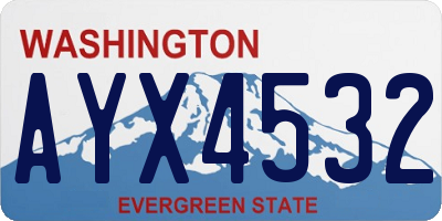 WA license plate AYX4532