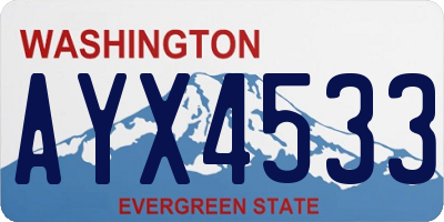 WA license plate AYX4533