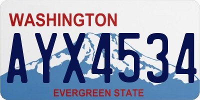 WA license plate AYX4534