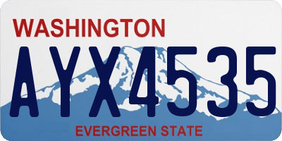 WA license plate AYX4535