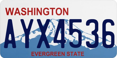 WA license plate AYX4536