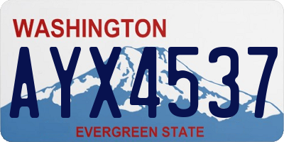 WA license plate AYX4537