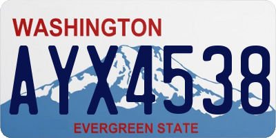 WA license plate AYX4538