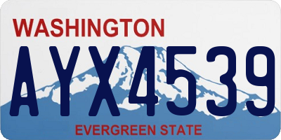 WA license plate AYX4539