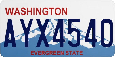 WA license plate AYX4540