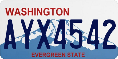 WA license plate AYX4542