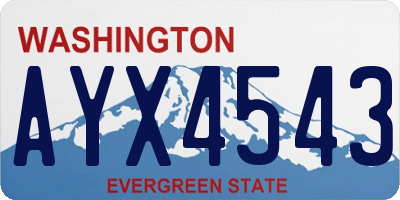 WA license plate AYX4543