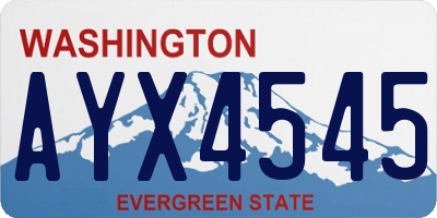 WA license plate AYX4545