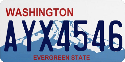 WA license plate AYX4546