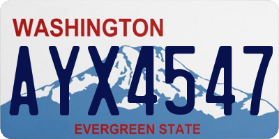 WA license plate AYX4547