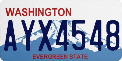 WA license plate AYX4548