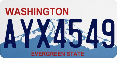 WA license plate AYX4549