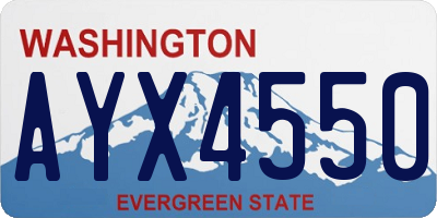 WA license plate AYX4550