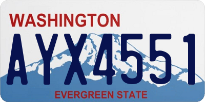 WA license plate AYX4551