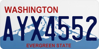 WA license plate AYX4552