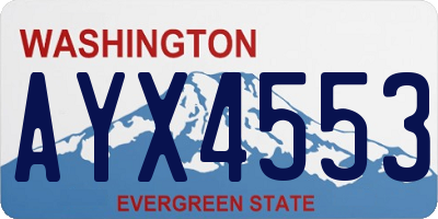 WA license plate AYX4553