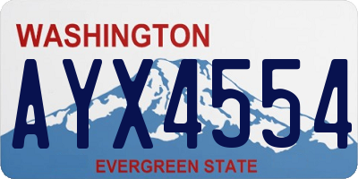 WA license plate AYX4554