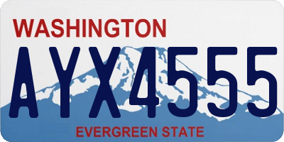 WA license plate AYX4555