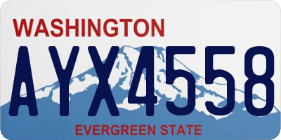 WA license plate AYX4558