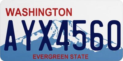 WA license plate AYX4560