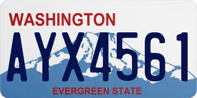 WA license plate AYX4561