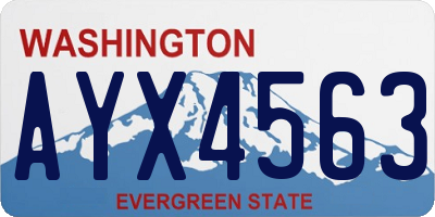 WA license plate AYX4563