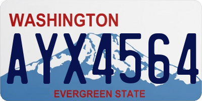 WA license plate AYX4564