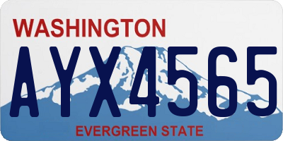 WA license plate AYX4565